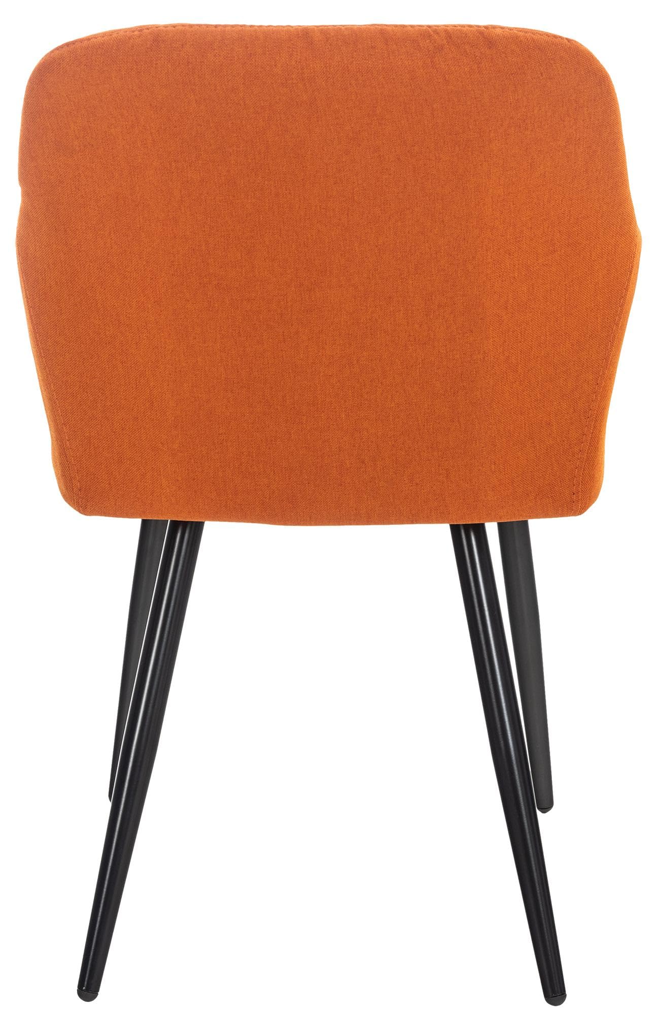CLP Set De 2 Sillas De Comedor Shila Tapizadas En Terciopelo o Tela I Butacas De Salón Modernas con Reposabrazos Color Naranja Material Tela