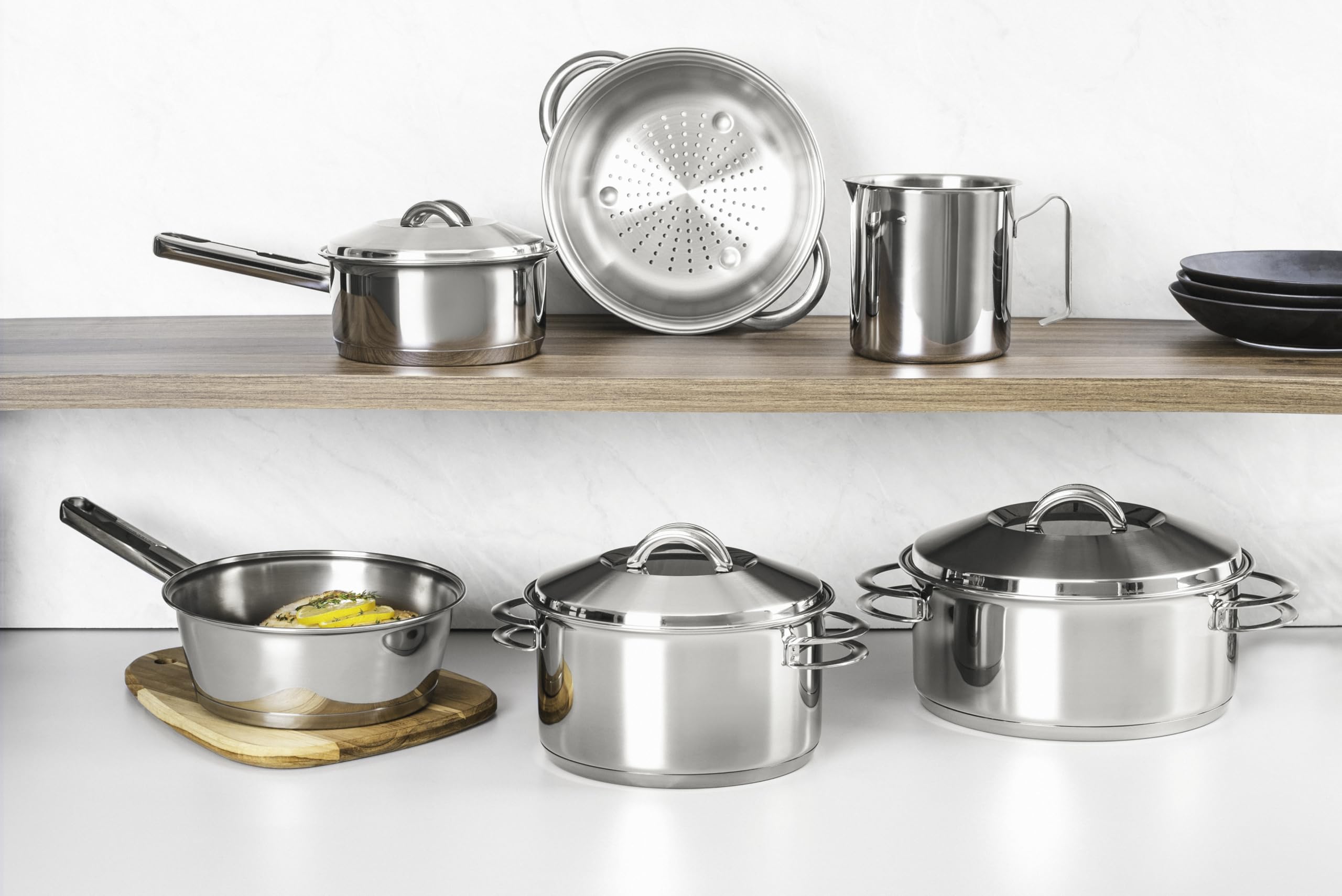 Tramontina Set di Pentole Solar da 6 Pezzi in Acciaio Inox con Base Tri-Ply