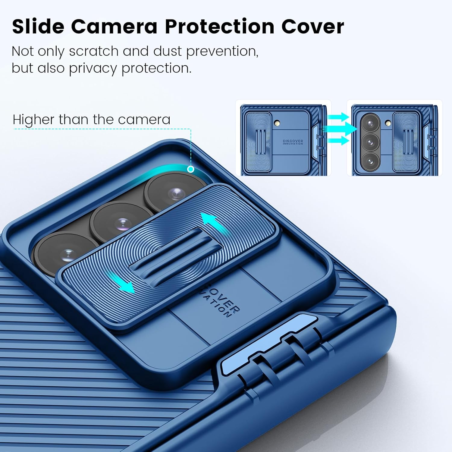 Nillkin Samsung Galaxy Z Fold 6 Case with S Pen Holder & Hinge Protection [Screen Protector] [Kickstand] [Slide Camera Cover] CamShield Pro Slim Protective Case for Galaxy Z Fold 6 5G (Deep Blue)
