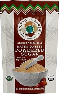 United With Earth Organic Date Powdered Sugar - 12oz (2-Pack) | Non-GMO,...