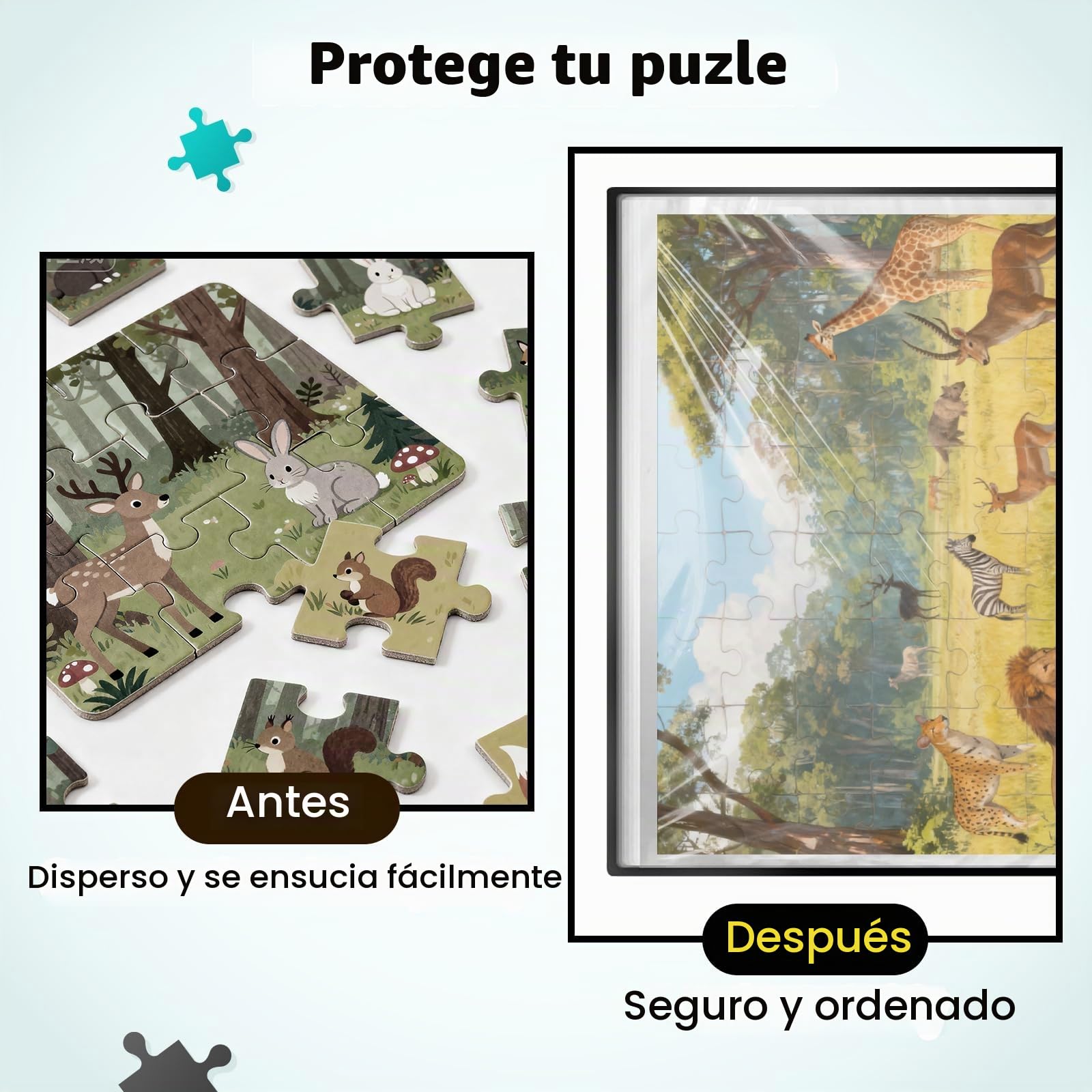 GOLDGE Carpeta Puzzle 1000 Piezas, Accesorios Puzzle para Guarda Puzzles