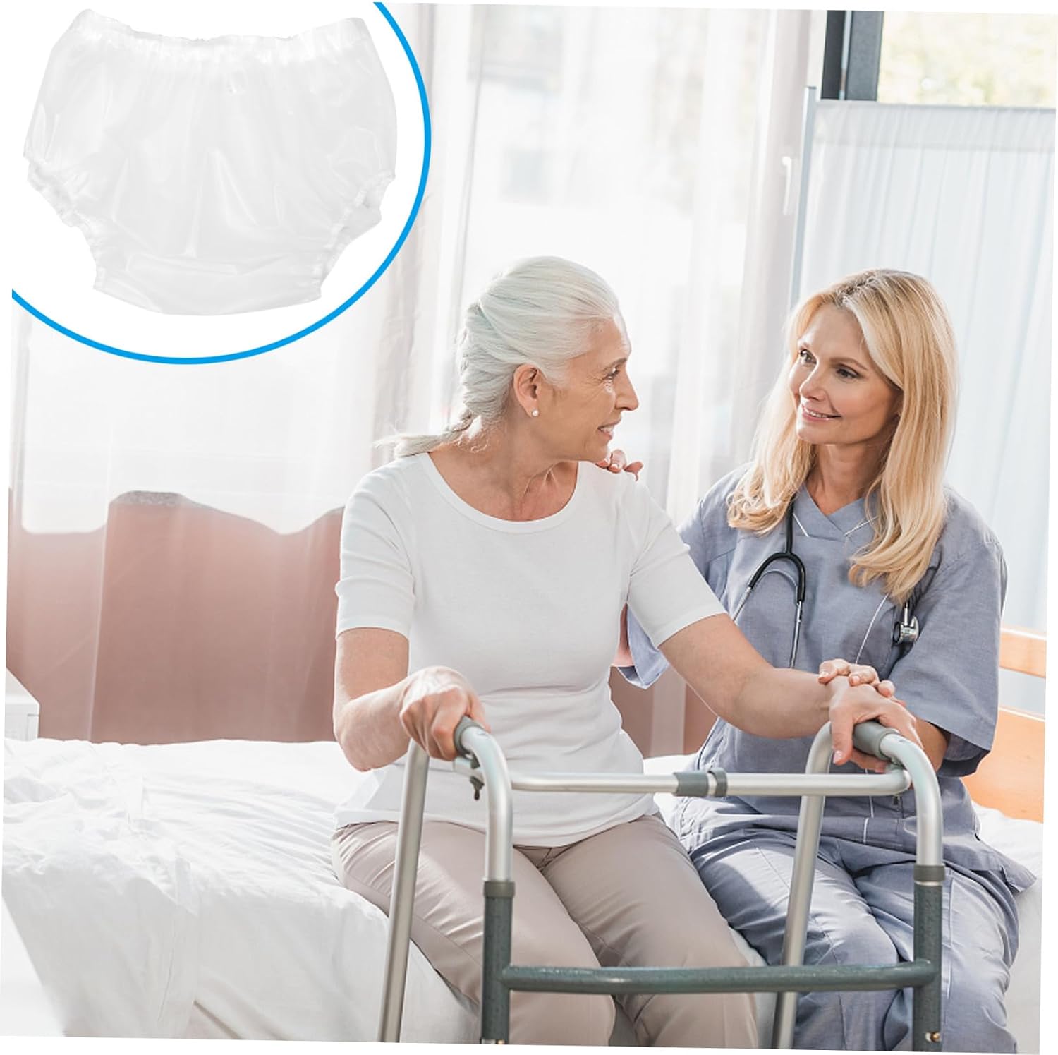 Reusable TPU Diaper Cover Pants for Men and Women Leakproof and Washable Plastic Pants Over Diapers Fit for Adult s