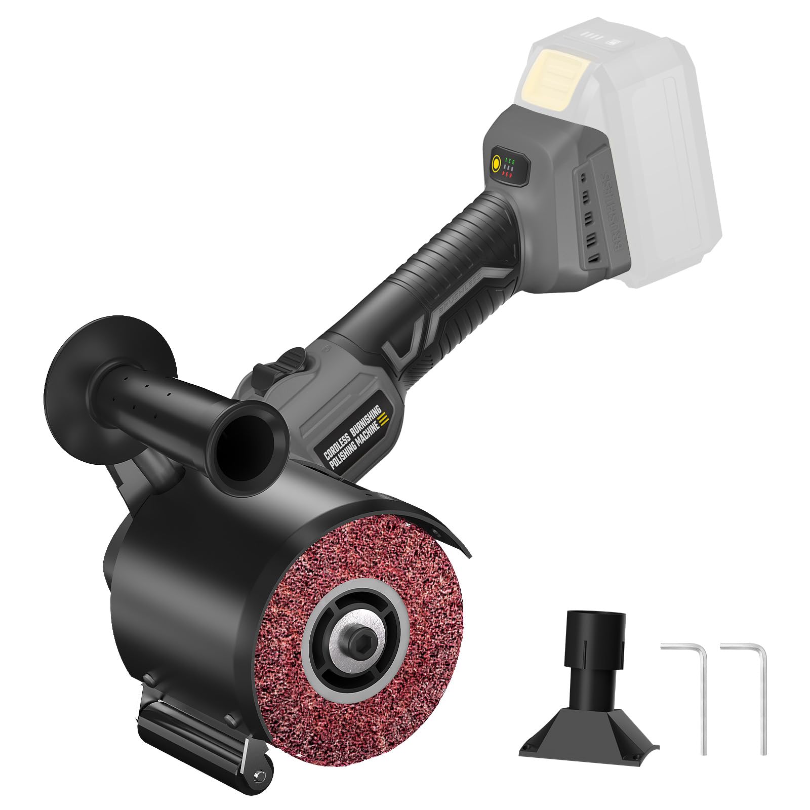 VERVEWAVE Cordless Burnishing Polishing Machine for Dewalt 20V Max Battery (No Battery), Surface Conditioning Tool with 6 Variable Speeds and Guide Wheel, For Stainless Steel, Wood, Metal (Tool Only)