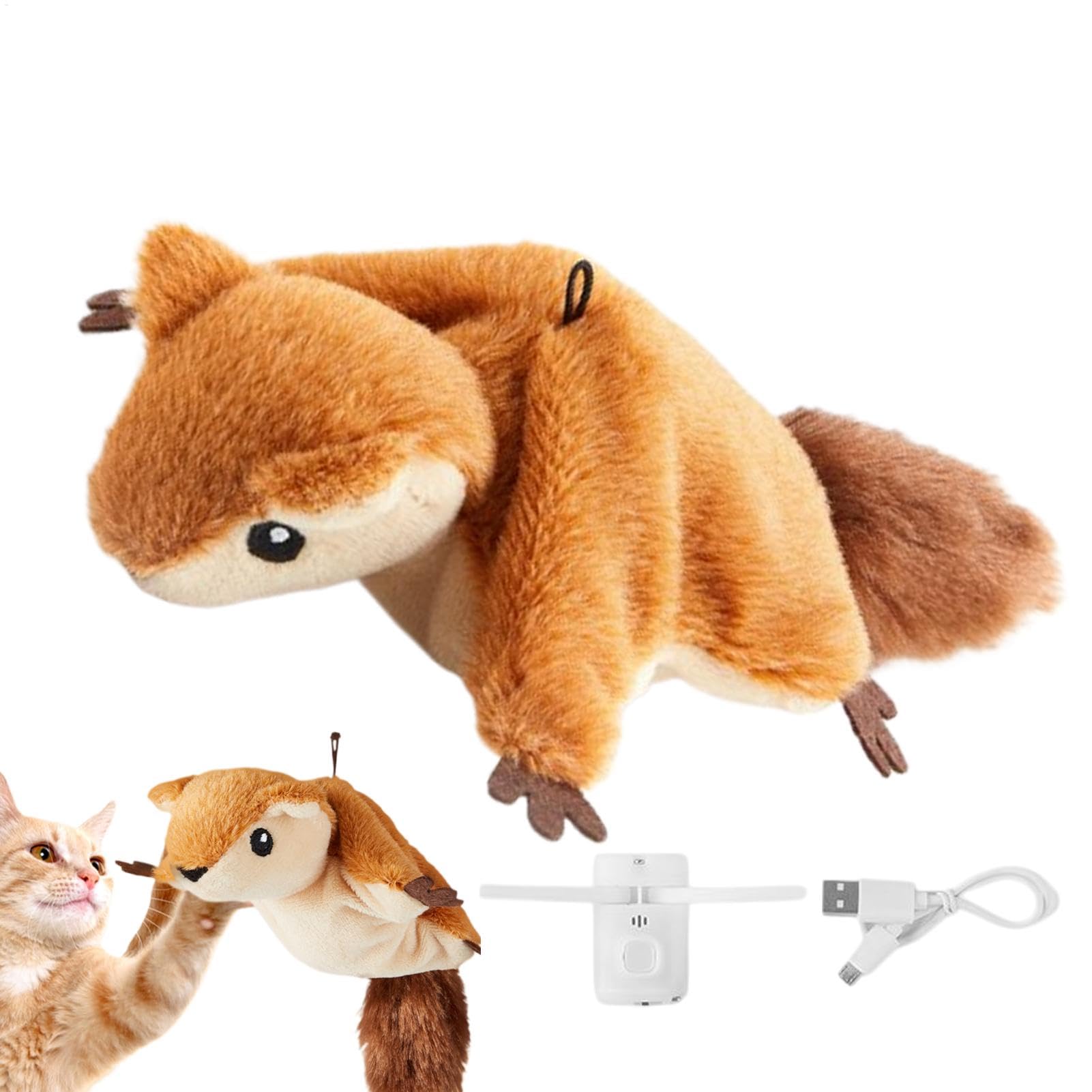 Jouet pour chat oiseau battant en peluche pour animer ses journées solo