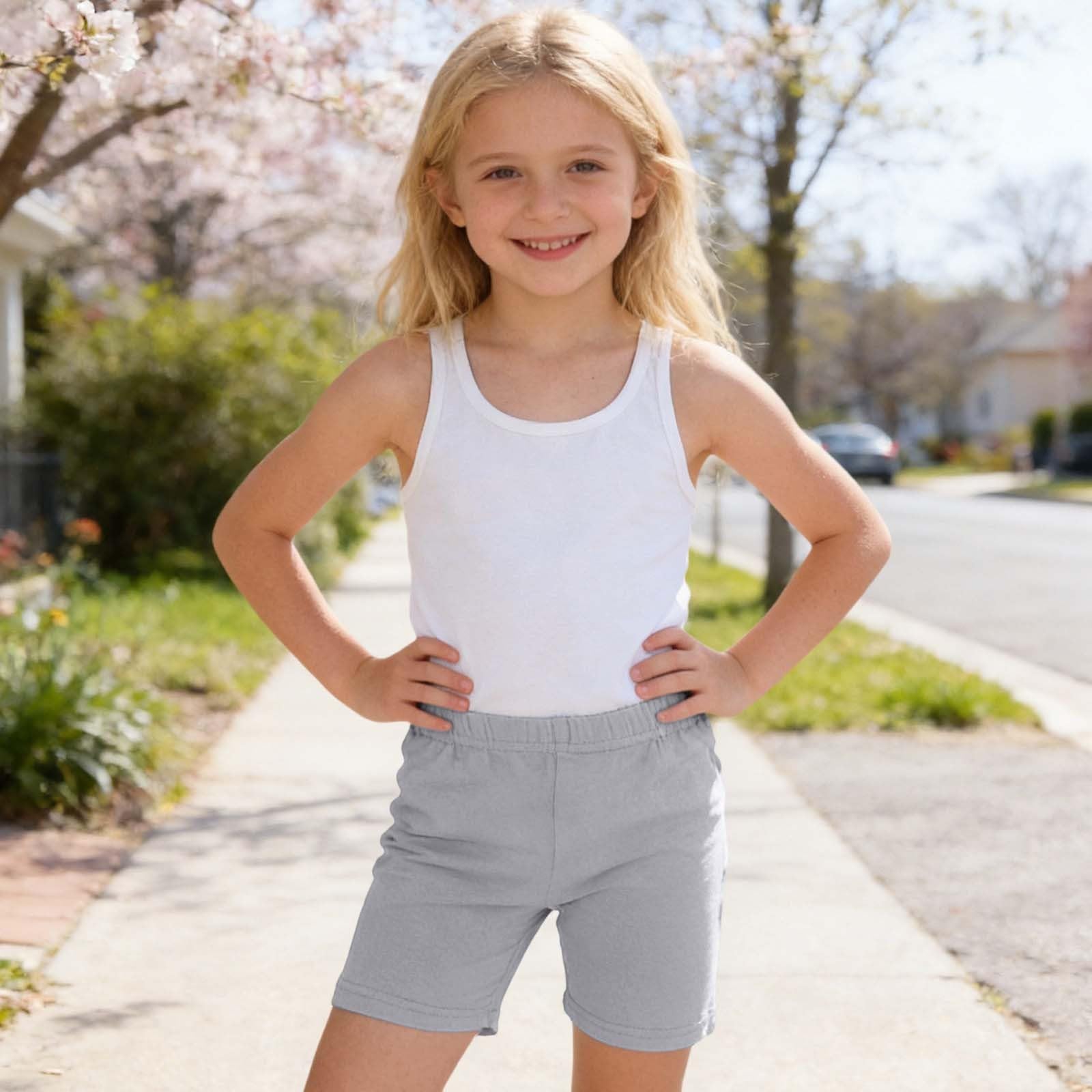 Generisch Mädchen Kurze Leggings Baumwolle Radlerhose Sommer Activewear Shorts, Kinder Unter Kleid Hosen, Elastische Sporthose Turnhose Sommerhose für Sport Laufen Tanz Wandern