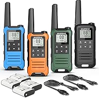 BAOFENG F22 Walkie Talkies Long Range 4-Pack Rechargeable FRS Two-Way Radios, 1400mAh Battery, NOAA Weather Alert, USB-C, Flashlight for Camping Adults