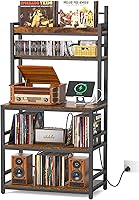 Vista 1 de Soporte grande para tocadiscos con estante de almacenamiento de vinilo, mesa para tocadiscos de 5 niveles con capacidad para más de 500 álbumes