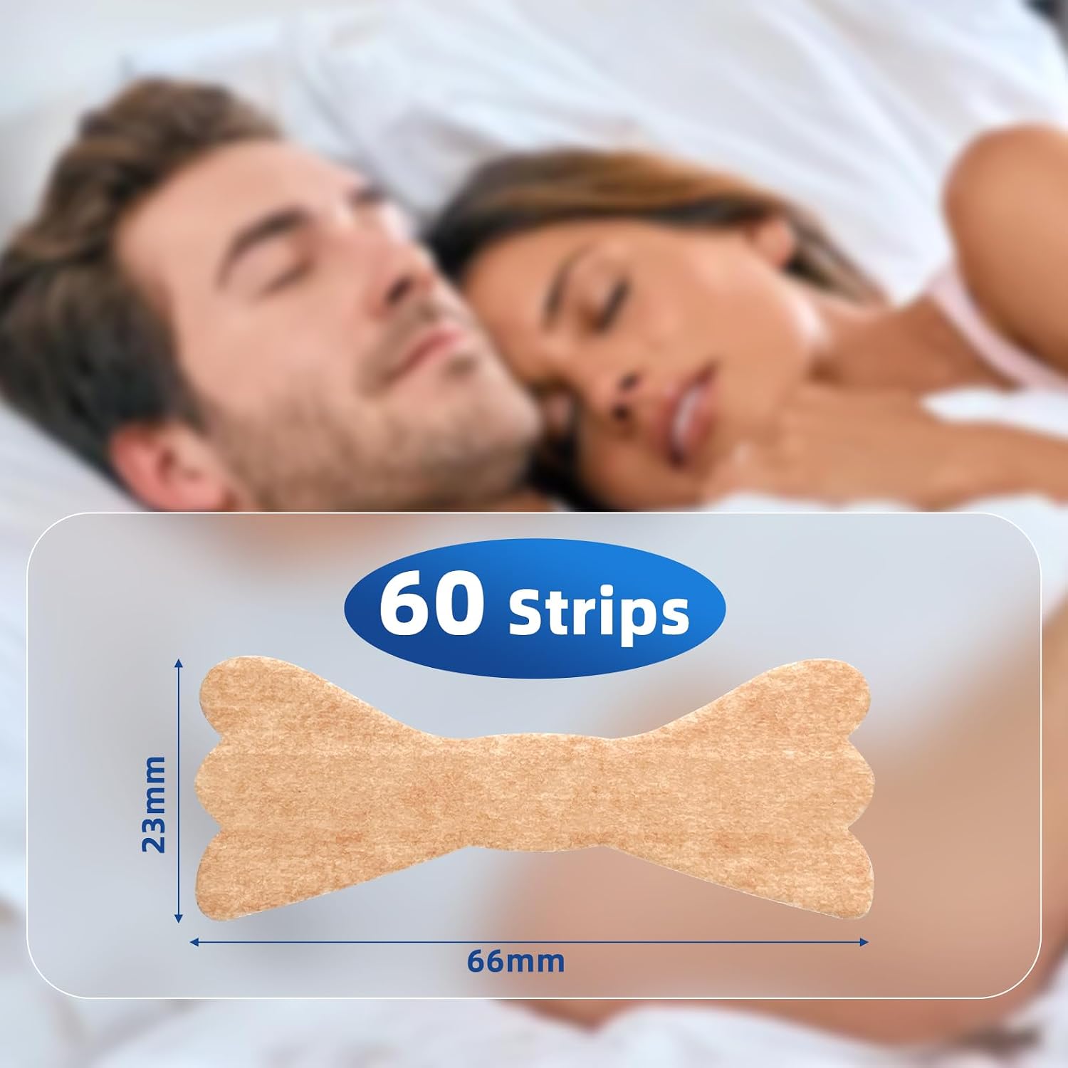MQUPIN Nasal Strips for Small Noses (Women & Men), Slim Fit Curved for Female Nose Contour, Extra Strength Strong Adhesion Nose Strips,Drug-Free Breathing for Sleeping (60 Count)