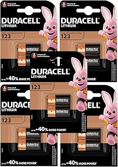 Duracell High Power Lithium 123 Battery 3V, pack of 10 (CR123 / CR123A / CR17345) designed for use in Arlo cameras, sensors, keyless locks, photo flash and flashlights [Amazon exclusive]