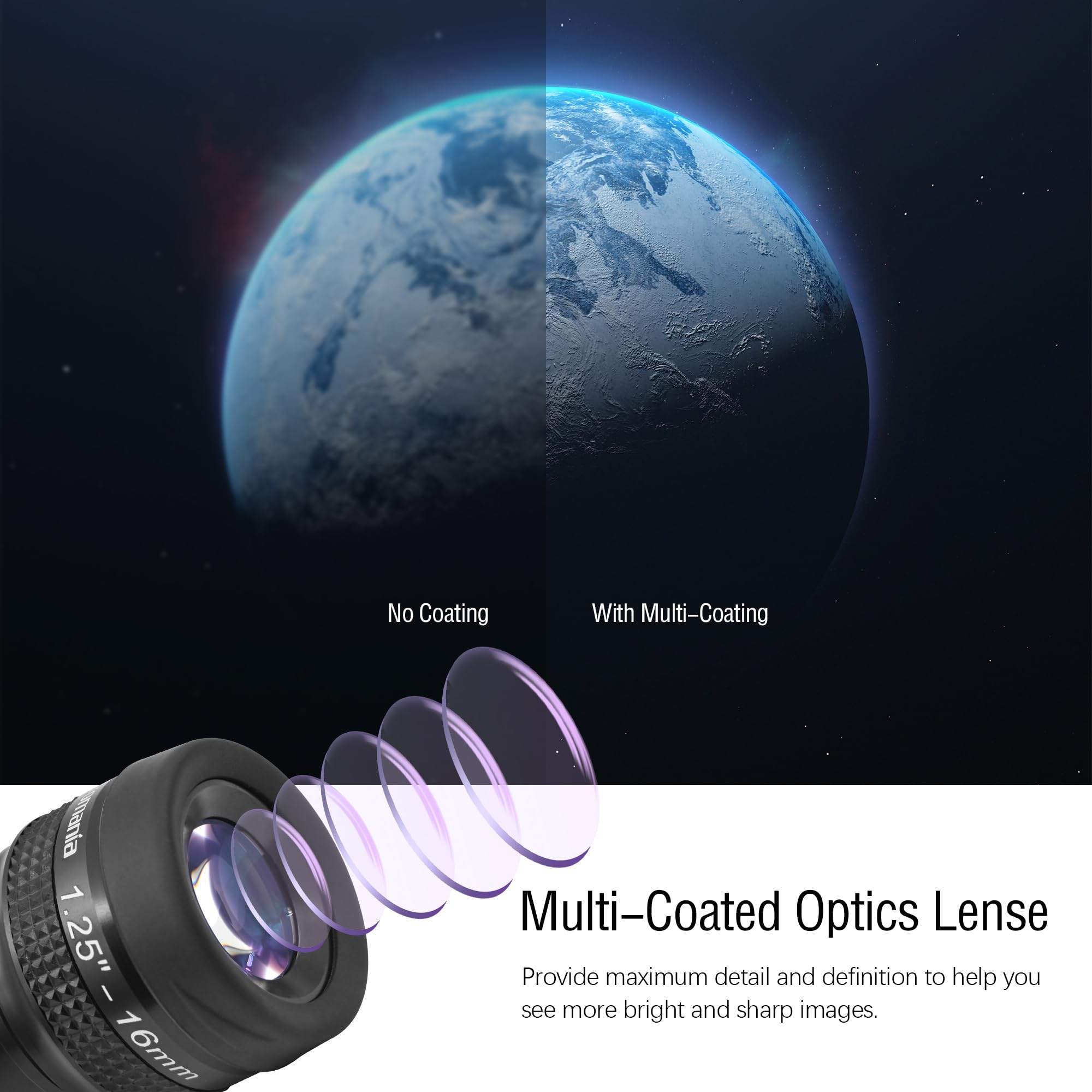 astromania 1,25 "16 mm Premium soporte de campo oculares – un soporte de imagen imágenes, campo y cristalina