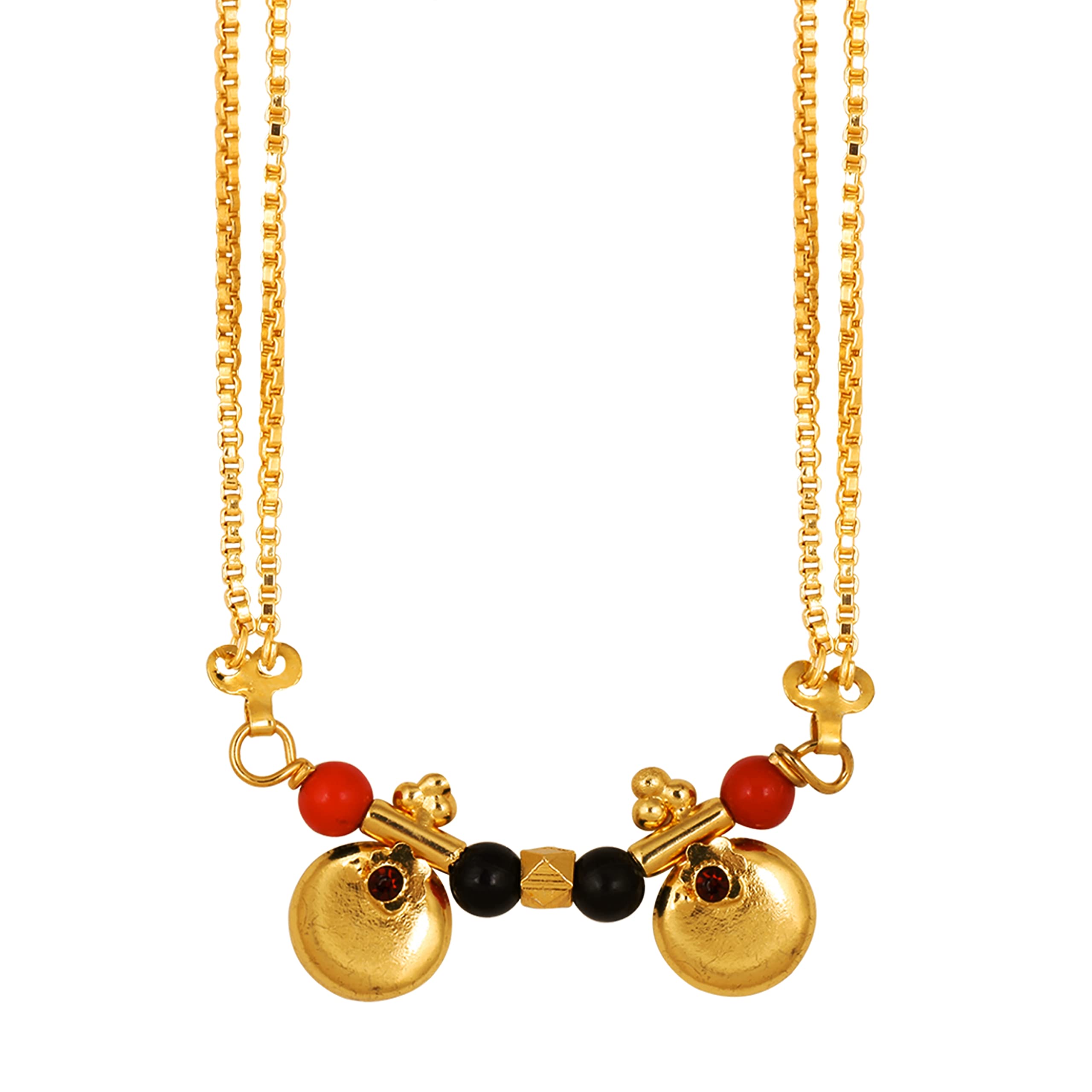 MEENAZ 2 Vati Wati Mangalsutra For Women Girls Temple South Indian Traditional 1 Gram Gold Stylish Maharashtrian Long Double Chain Double Mangal sutra Pendant Tanmaniya Black Nallapusalu Chains -669 (B0BP65RXTN) Amazon Price History, Amazon Price Tracker