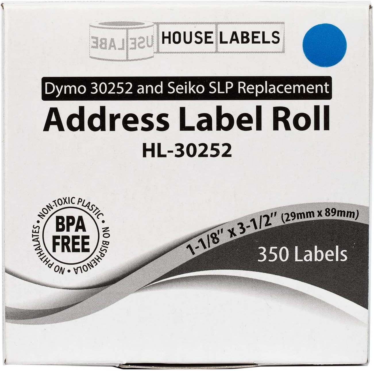 HOUSELABELS Compatible DYMO 30252 Lavender Address Labels (1-1/8" x 3-1/2"), Strong Permanent Adhesive, Compatible with DYMO LW 450, 4XL, Rollo & Zebra Desktop Printers, 12 Rolls /4200 Labels