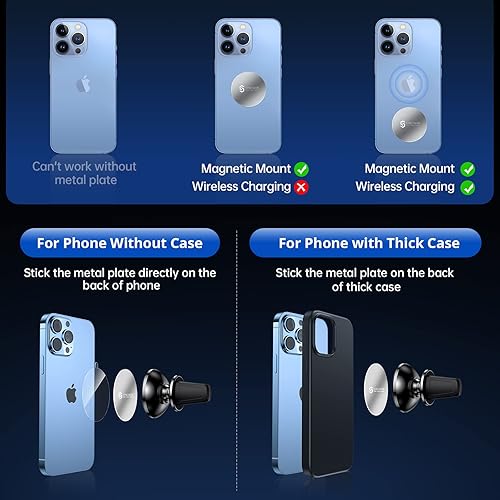 Miniatura 5 de Syncwire Soporte magnético para teléfono para automóvil, soporte magnético súper fuerte, soporte de teléfono para ventilación de aire giratorio de