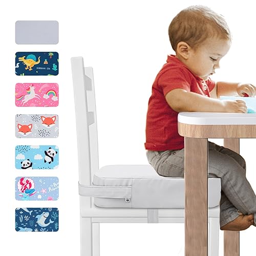 E1F1NN DOT Asiento elevador para mesa de comedor asiento elevador para niños portátil lavable con parte inferior antideslizante y correas ajustables