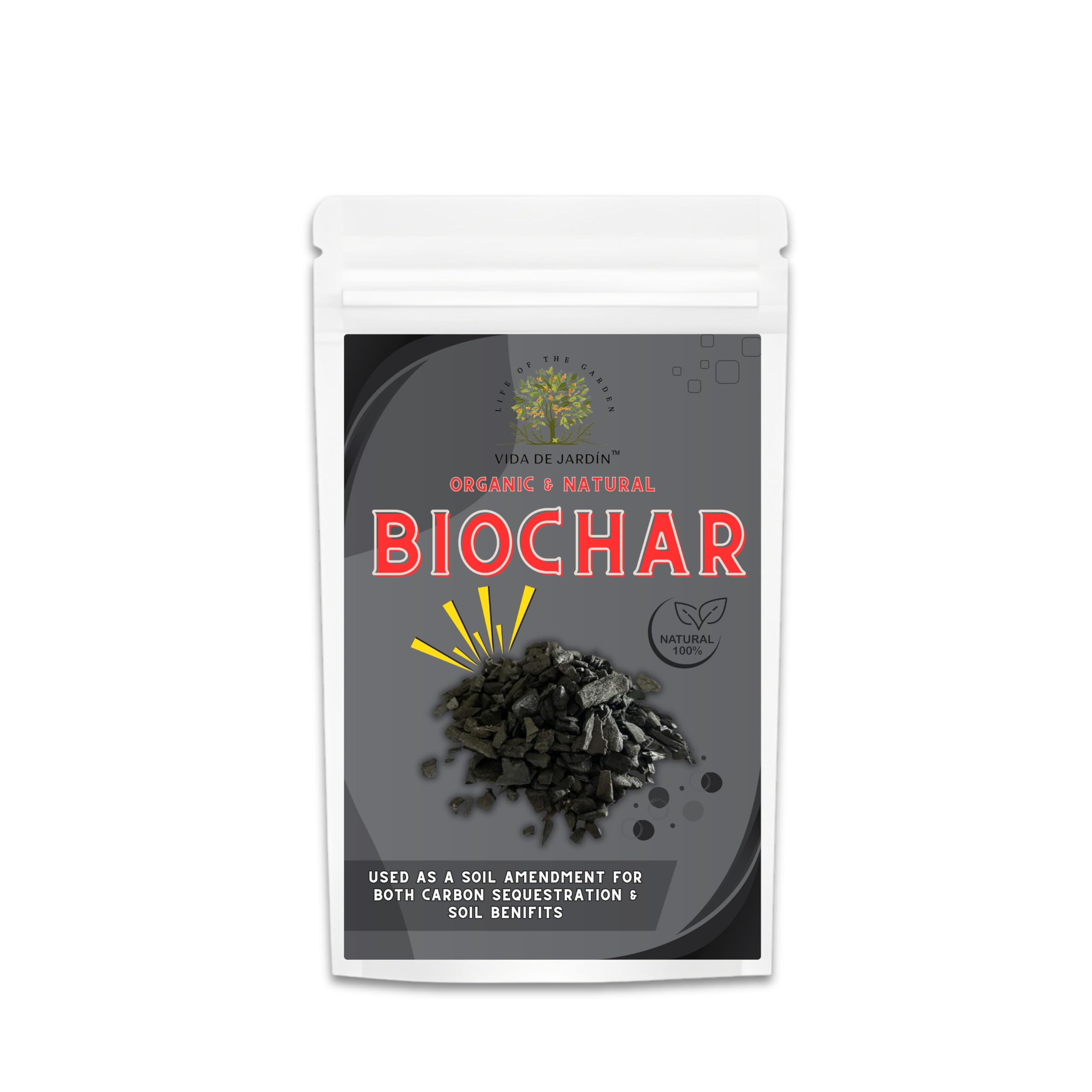Vida De Jardin Biochar Premium Organic Charcoal Amendment for Soil Enrichment and Plant Vitality - Sustainably Sourced Biochar for Improved Nutrient Retention and Microbial Activity | 900 Grams-image-14