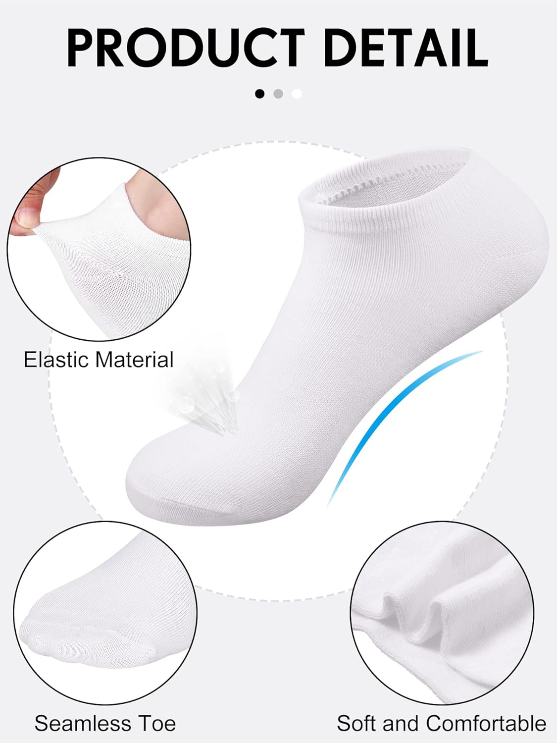 Foaincore 150 Pairs Low Cut Ankle Socks Pack Comfortable Wicking Lightweight Ankle Casual No Show Short Socks for Men Women - Image 4