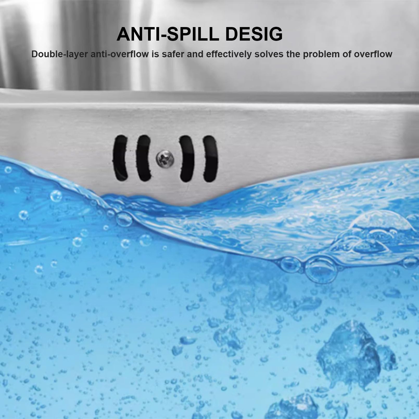 Lavello Multiuso a Doppia Vasca, Set lavello da Cucina Professionale in Acciaio Inox, autoportante per Esterni con Tubi di Scarico, Doppio gocciolatoio per lavastoviglie, per Risto