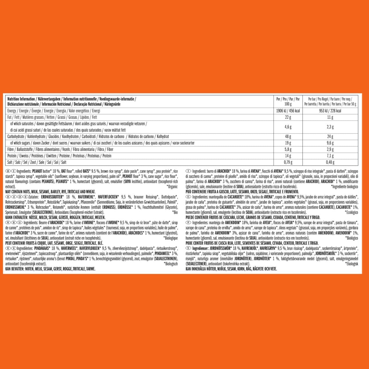 CLIF Nut Butter Bar | Proteinriegel mit 7g pflanzlichem Eiweiß | Peanut Butter | Bio Snackriegel | 12 x 50 g