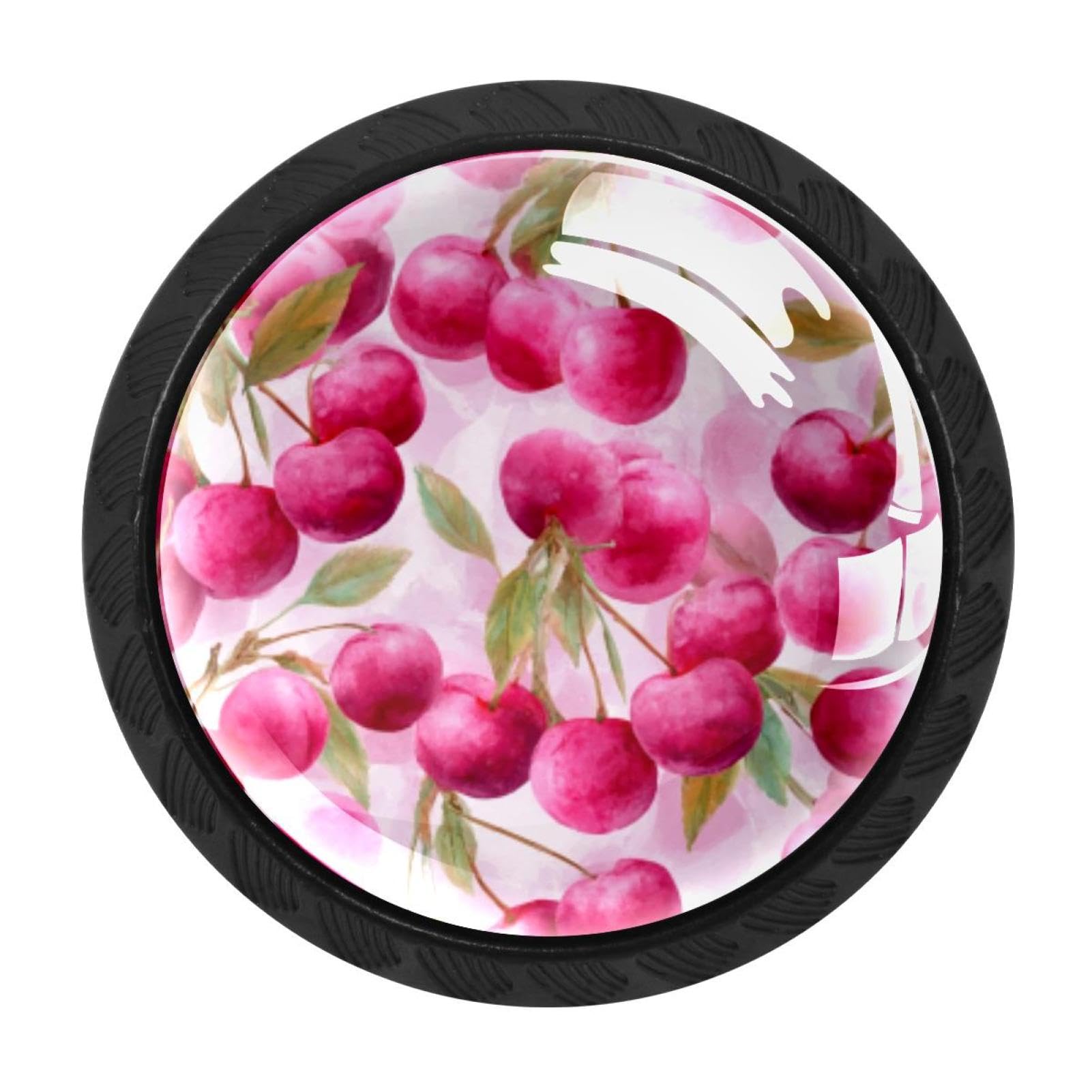 CHENZZZZ 4 Pieces Dresser Knobs Pink Cherry (3) Drawer knobs Cabinet Knobs Pull Handles for Home Kitchen Office
