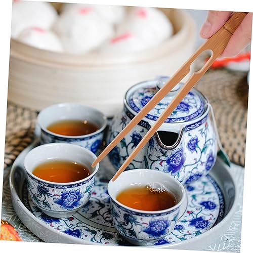 Miniatura 9 de STOBAZA Pinzas de cocina con clip de bambú para cocinar platos de cocina, clips antideslizantes para estufa