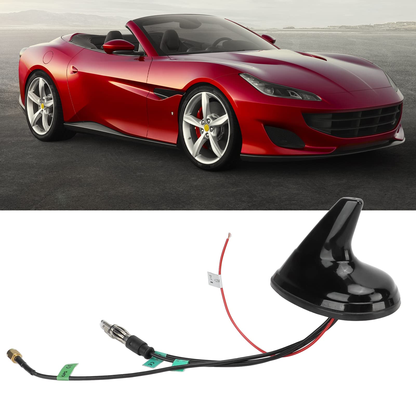 Antenna radio per tetto auto, antenna per pinna di squalo per auto DC12V FM AM GSM GPS Antenna radio DAB universale per auto, barche, camion