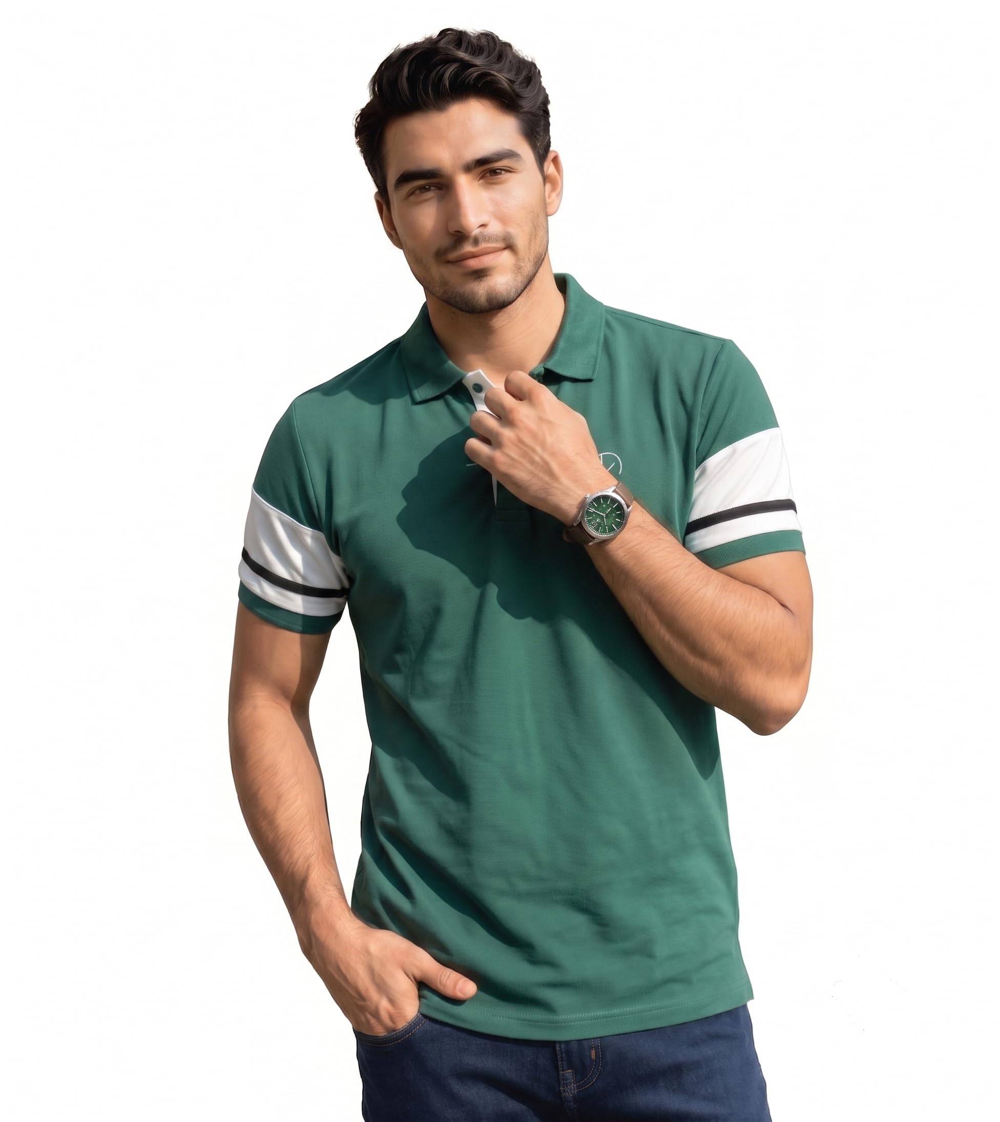 Men's Pure Cotton Polo T-Shirt | Solid Regular Fit | Half Sleeve Polo Neck | Soft & Breathable | Casual Wear | Premium Cotton-picture-44