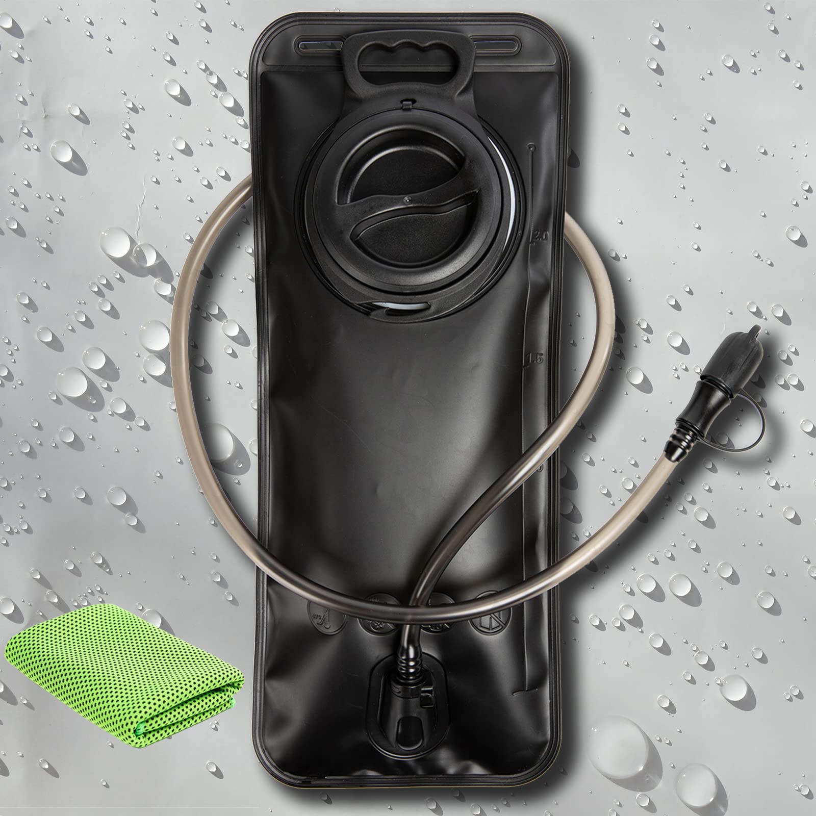 Hydration Bladder, BPA Free Water Bladder, Hiking Water Storage Bag and Tactical Backpack Combination, Suitable for Camping, Cycling, Running, Rock Climbing,2-Liter