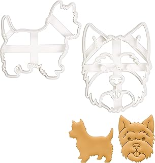 Set of 2 West Highland White Terrier cookie cutters (Design: Face and Silhouette), 2 pieces - Bakerlogy - Buy now