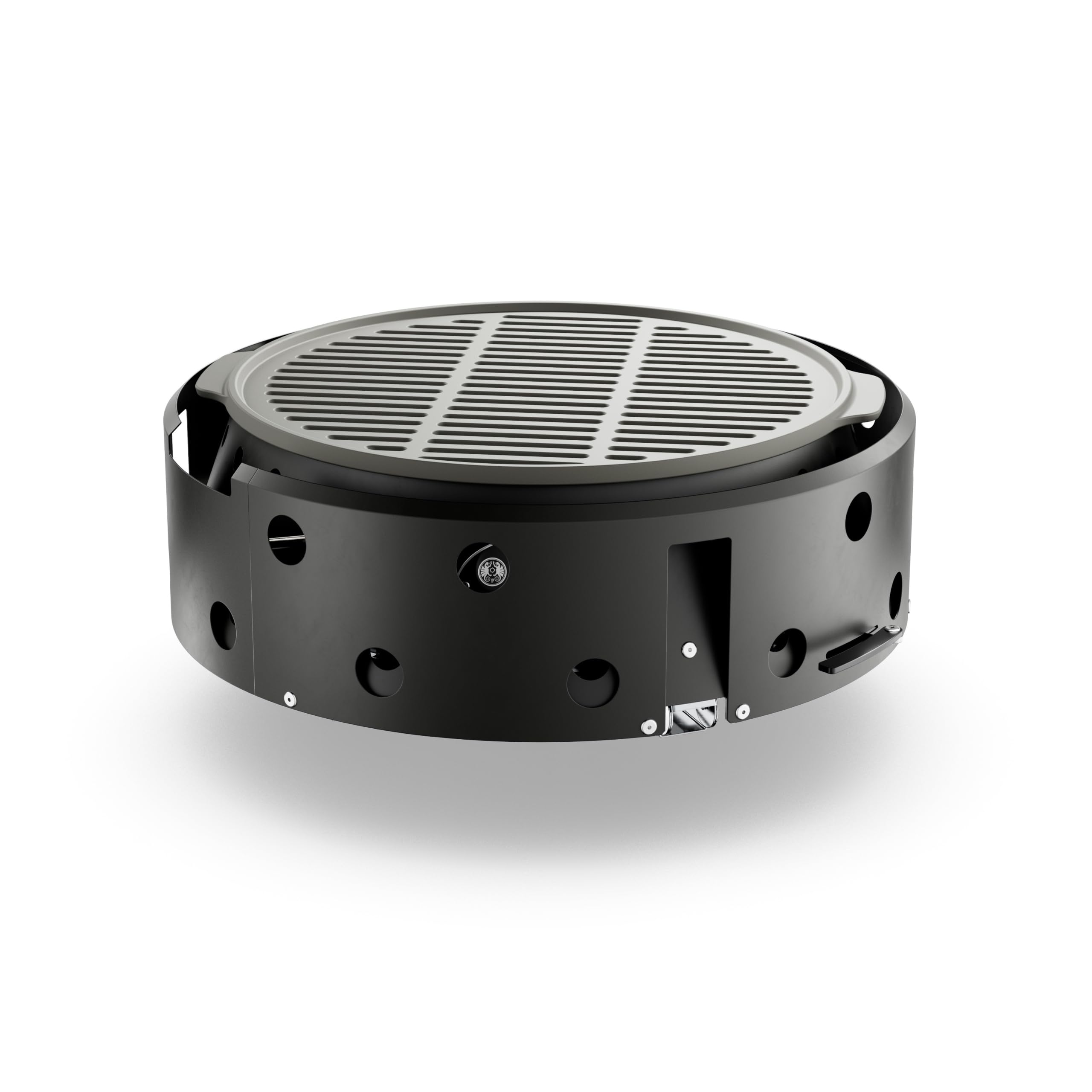 Petromax Atago Black Edition – 4-in-1 Mobiler Grill, Feuerschale, Ofen & Herd | In 2 Sek. einsatzbereit | Inkl. emailliertem Gussgrillrost | Klappbar & Ultramobil | Mattschwarz