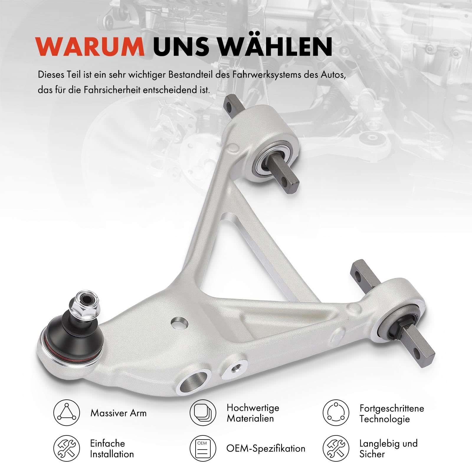 Frankberg Wahacz osi przedni, prawy, dolny, kompatybilny z 488 Spider 488 GTB F142M 3,9 l 2015-2025, zamiennik # 264524 | Kompatybilny z 488 Spider, 488 GTB F142M