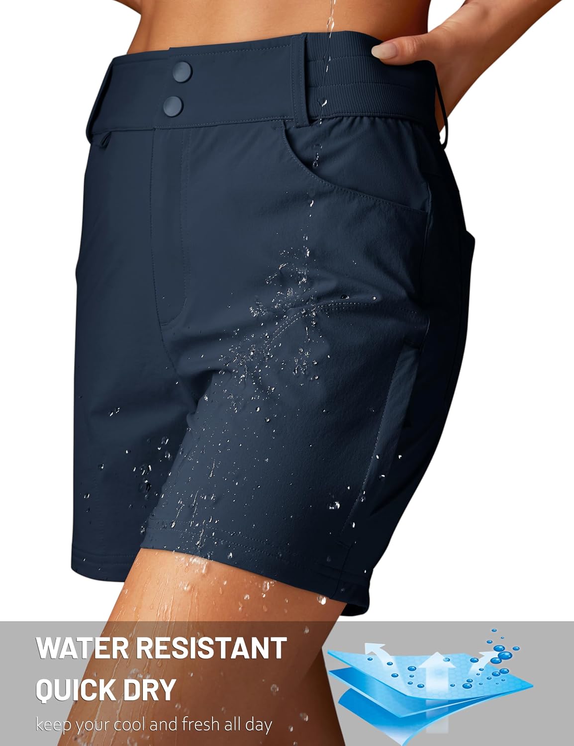 MAGCOMSEN Womens Hiking Cargo Shorts Golf Athletic Lightweight Water Resistant Shorts with Pockets for Summer 5 Inch