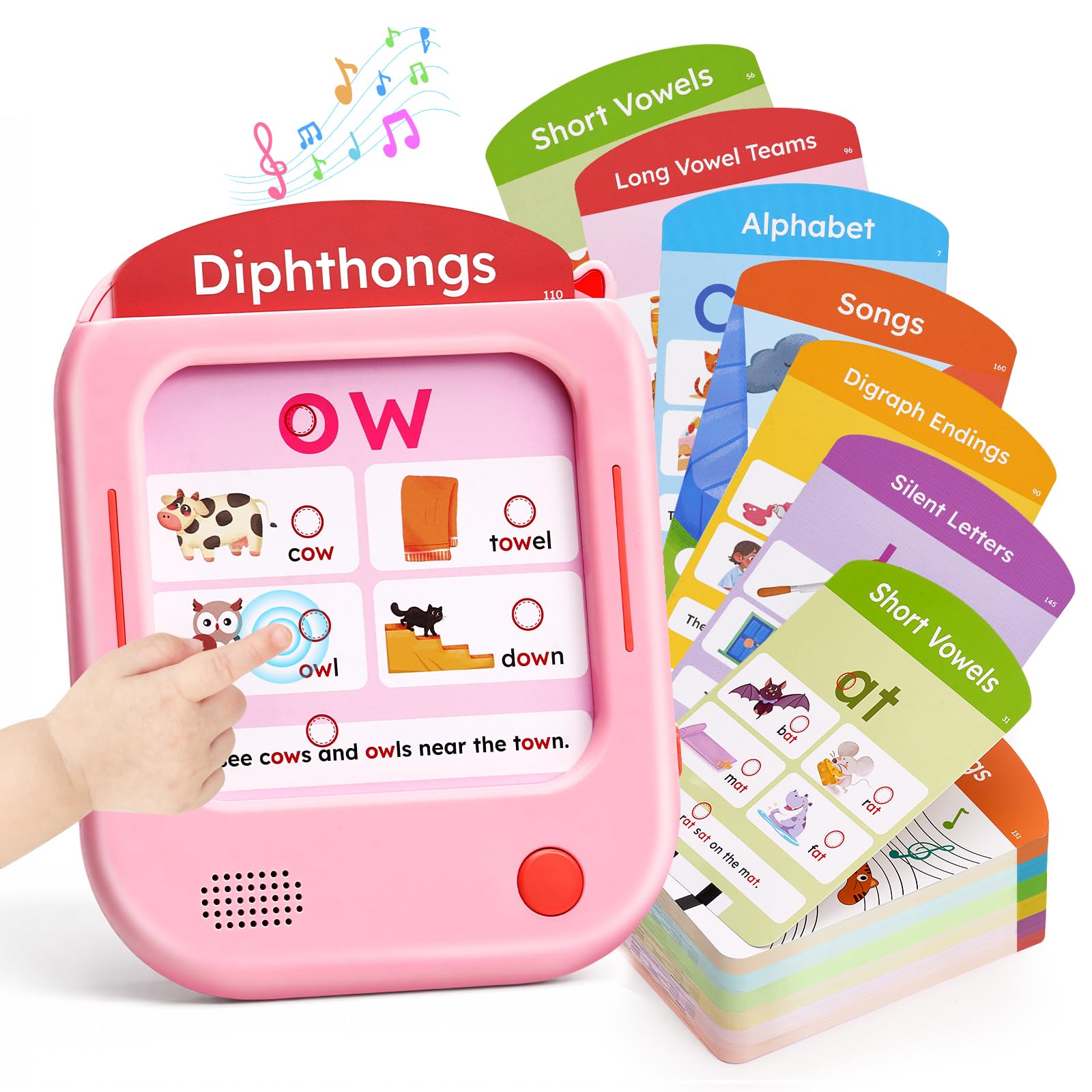 JoyCat Phonics Learning Tablet, Learn to Read with 156 Pages Talking Flash Cards, Alphabet Words Phonics Games, Progressive Educational Toy, Kindergarten 1st 2nd Grade, Gift for Boys Girls Ages 3-8