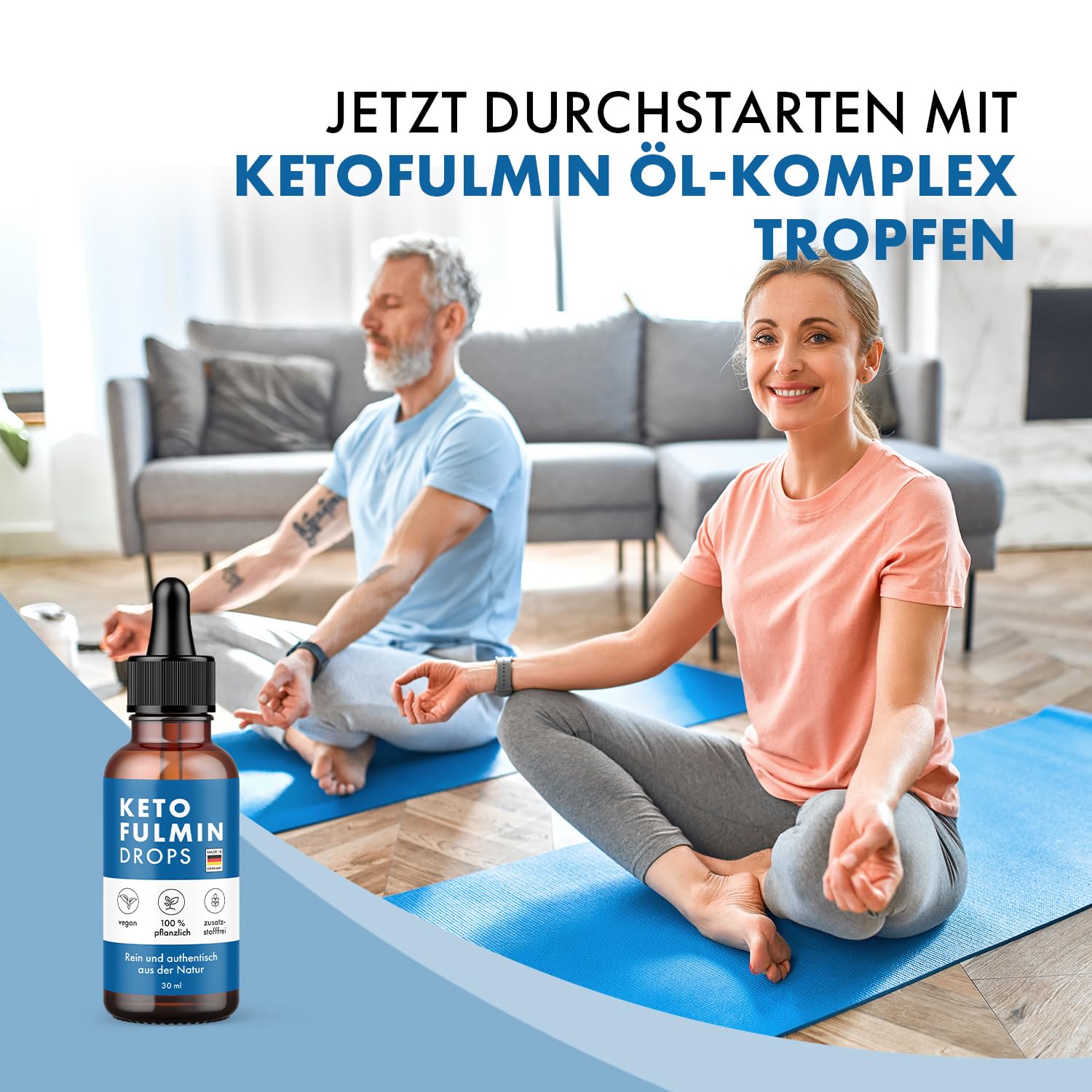 Ketofulmin Öl-Komplex Tropfen - mit Avocadoöl,Olivenöl, Borretschöl, Sanddornöl und Schwarzkümmelöl - für Männer und Frauen - 30 ml Inhalt pro Flasche 1x