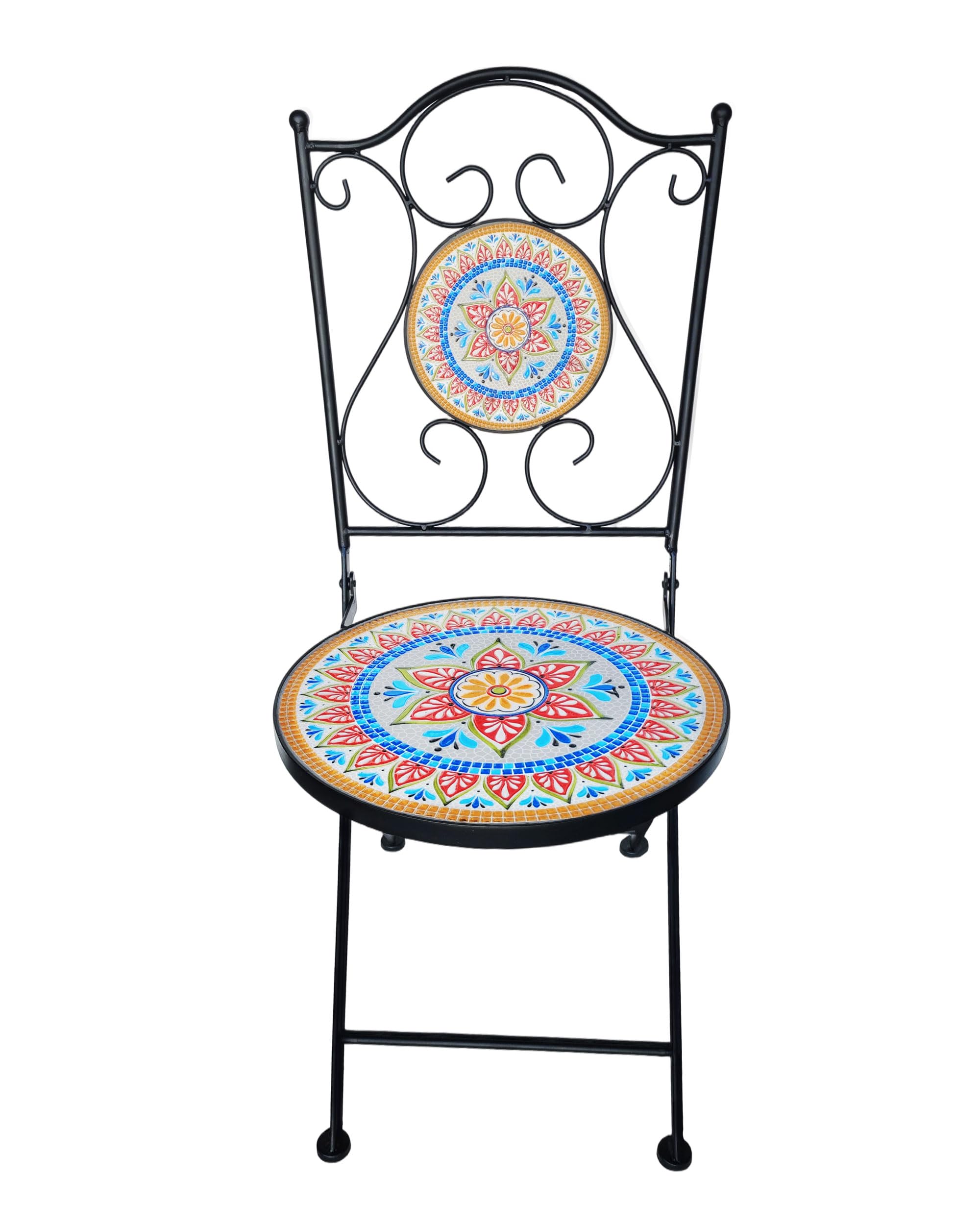 Chaise de Jardin,Chaise Bistrot Exterieur,Chaises Pliante en Mosaïque pour Balcon,Terrasse,Jardin