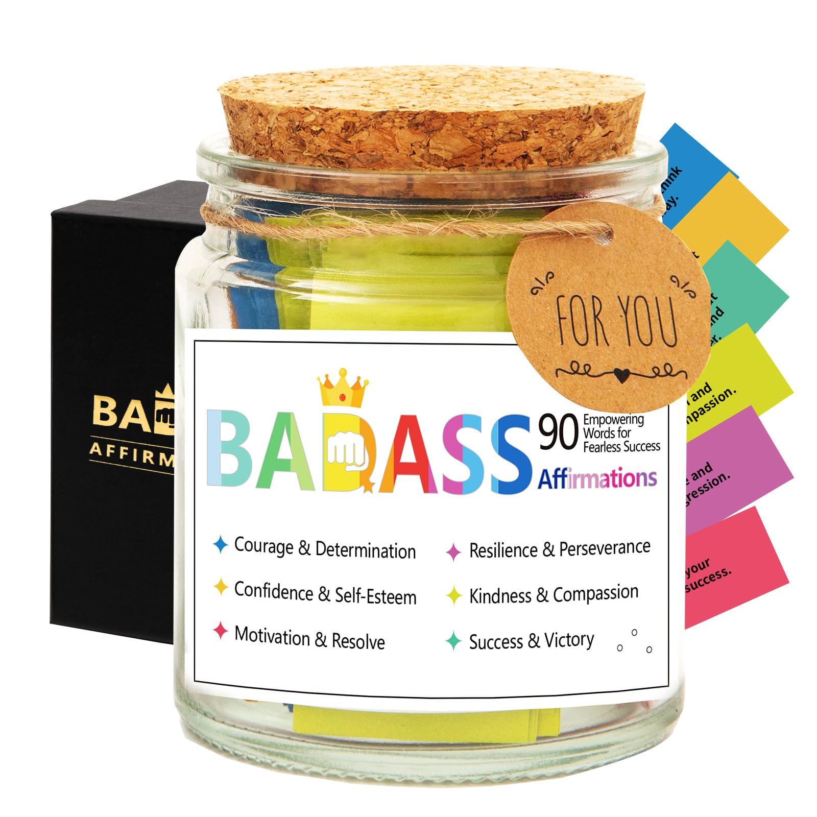 Funny Affirmation Cards for Women,Daily Positive Affirmation Jar,Graduation Birthday Friendship Friend Gifts,Self-Affirmation Inspirational Motivational Gifts for Women Men Teen Coworker Boss