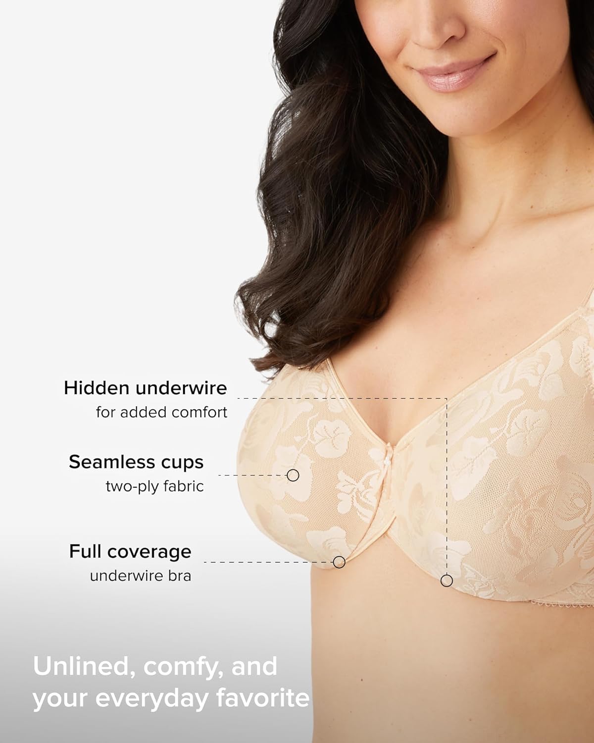 Wacoal Women's Awareness Unlined Underwire Full Coverage Bra, 85567 - Image 4