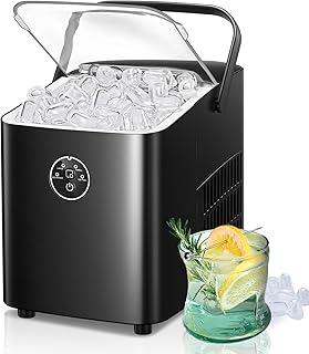 FOHERE Ice Maker Countertop, 28 lbs in 24Hrs, 2 Sizes of Bullet Ice, Ice Ready in 6 Mins, Auto Cleaning, Portable Ice Make...