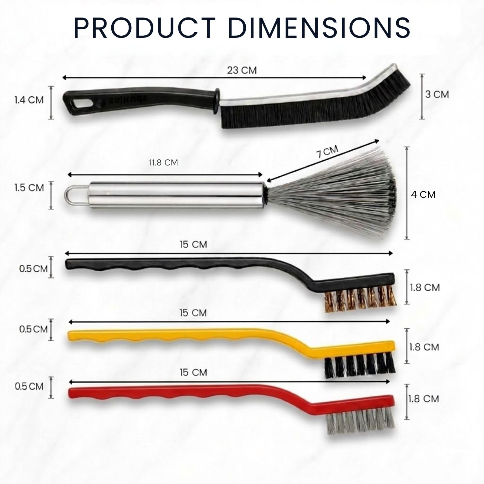 5 Cleaning Brushes - Gas Stove, Chimney & More -2 5 Cleaning Brushes - Gas Stove, Chimney & More -2
