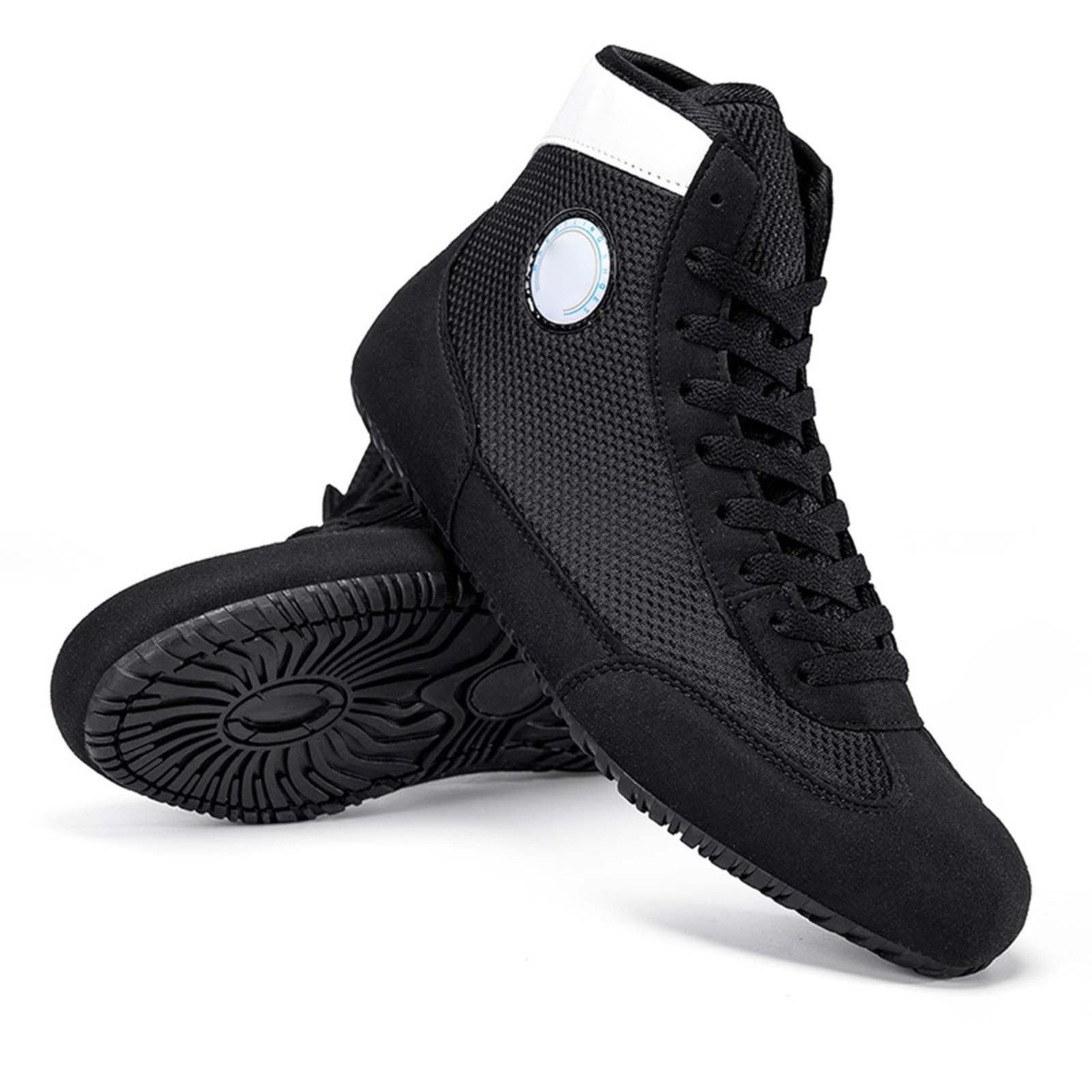 Chaussures de Boxe Montantes d'entraînement, Respirantes, avec Maintien de la Cheville, idéales pour la Lutte et Le Fitness.#Z