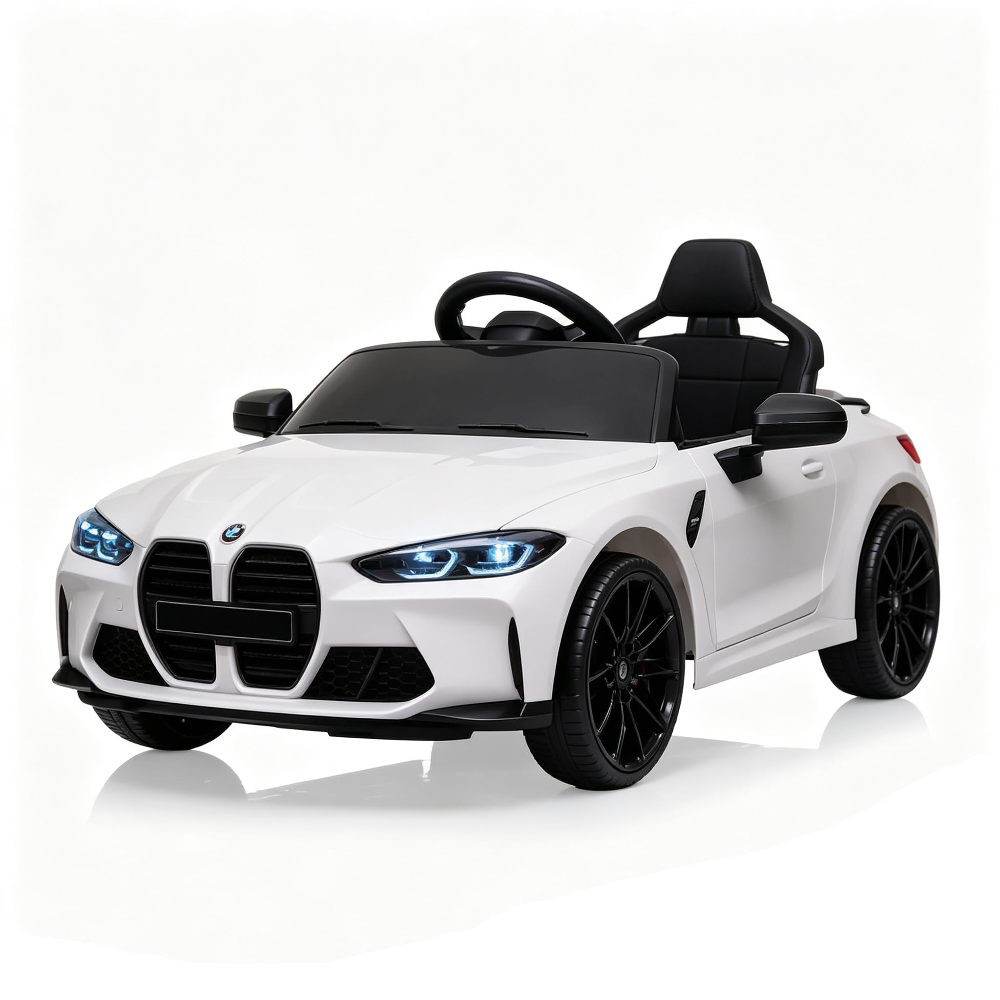 Garvee Auto Elettrica per Bambini BMW M4 con Licenza Ufficiale 12V,Bianco