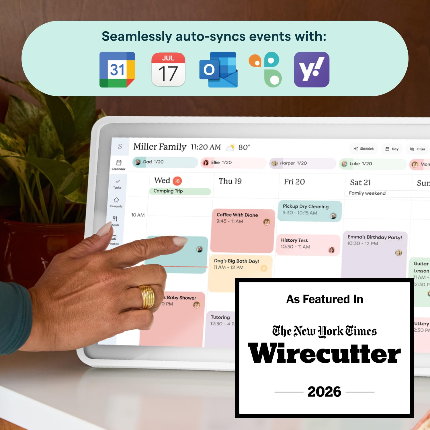 Skylight Calendar 2 - 15-inch Full HD Touchscreen Digital Calendar Featured on Wirecutter - Wall Planner & Interactive Chore Chart Smart Family Organizer 16GB Storage Wi-Fi Wall Mount Include product thumbnail 4