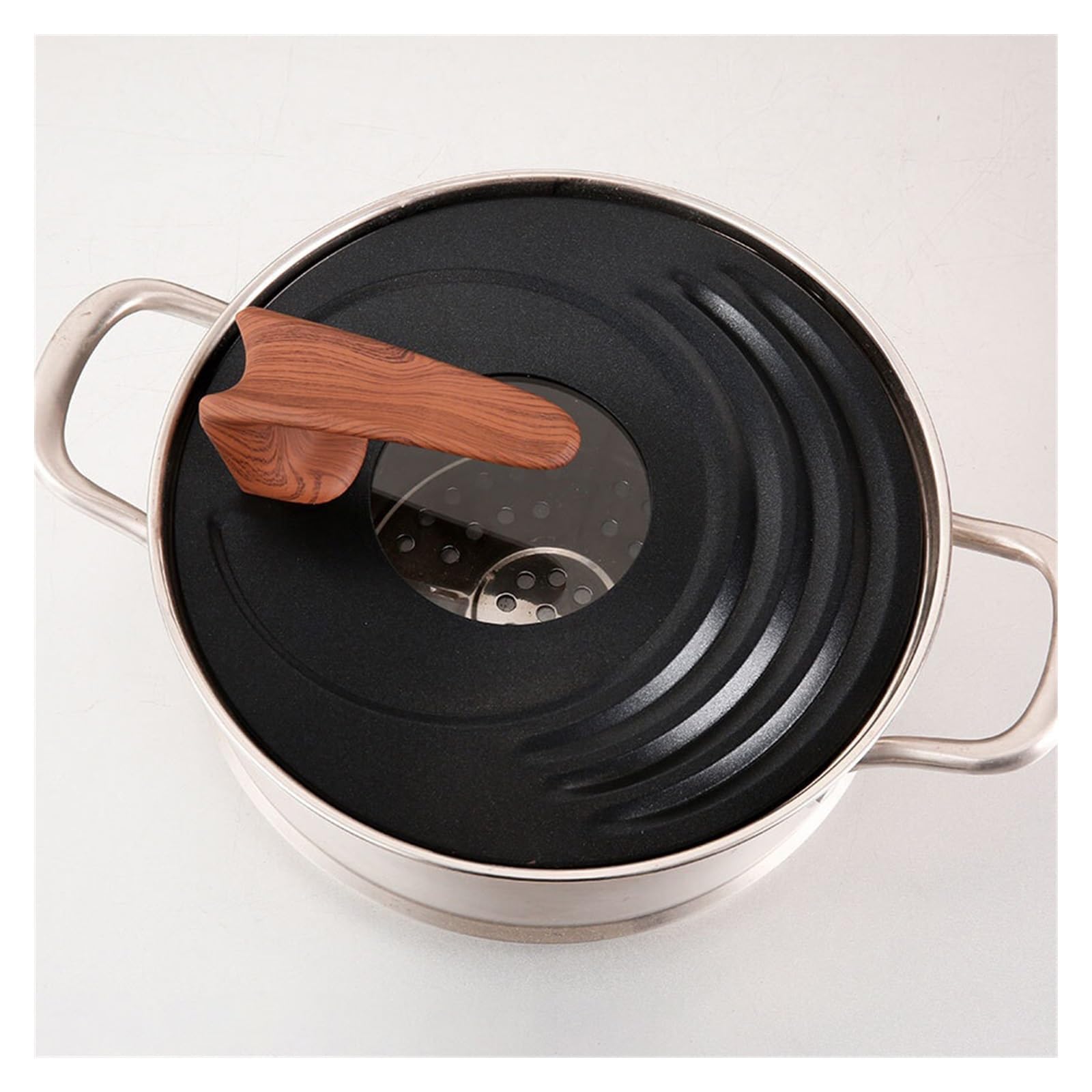 Tapas Universales Tapa de acero inoxidable for ollas, sartenes y sartenes, mango ergonómico, fácil de usar, cubierta de repuesto for sartén, accesorios for Wok Tapa Universal para Ollas