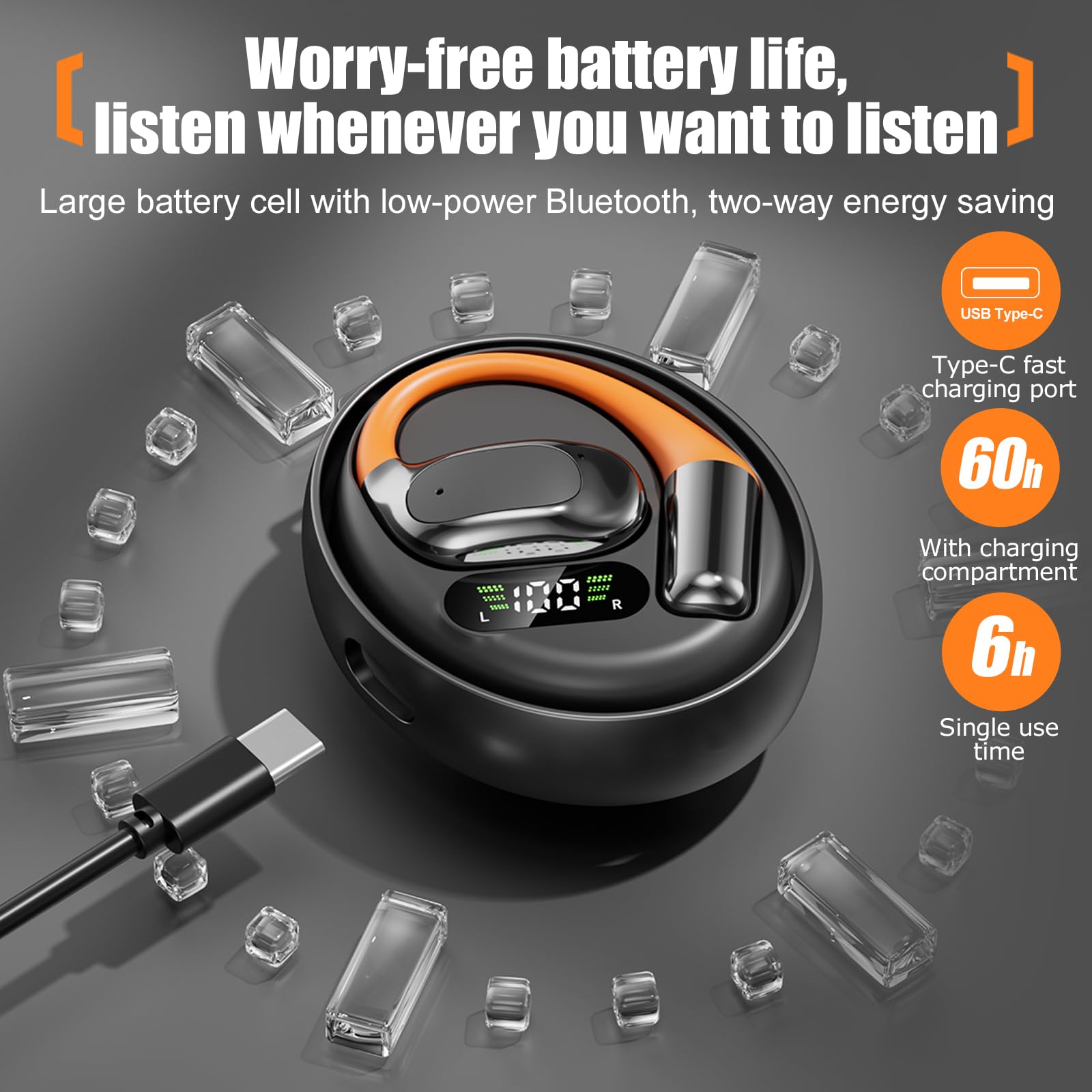 Ecouteur Traducteur Instantané,144 Langues Écouteurs Traducteur Temps Réel,Compartiment de charge Pivotant avec Affichage Numérique,AI Traducteur Vocal Instantané Bluetooth 5.4