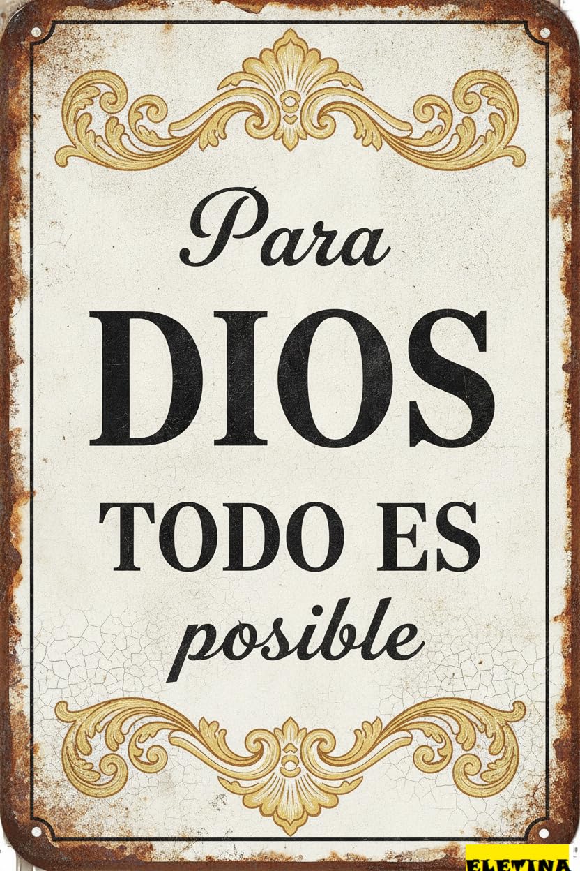 God Everything Is Possible Easter Bible Themed Retro Vintage Art Wall Plaque Catholic Religious Bedroom 8x12in