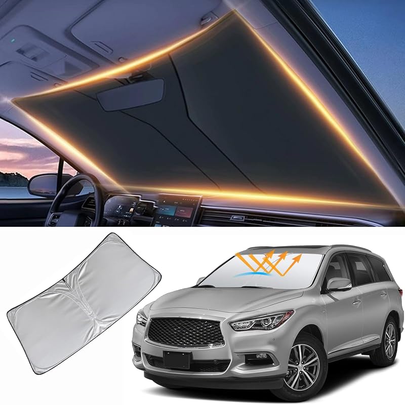 Protetor solar para para-brisa Infiniti JX35/QX60 2014–2025, cinza, dobrável LZYYQX