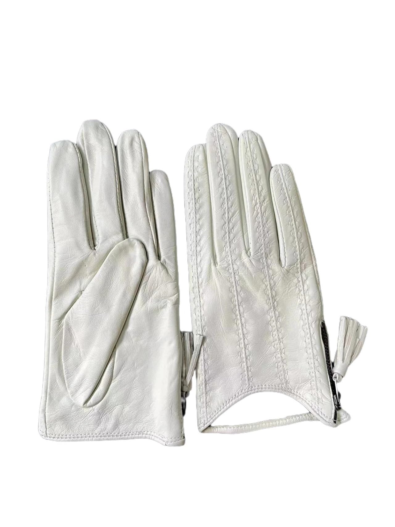 Guanti In Pelle Da Donna Guanti da guida corti foderati con cerniera, caldi guanti invernali in pelle donna Per Donna