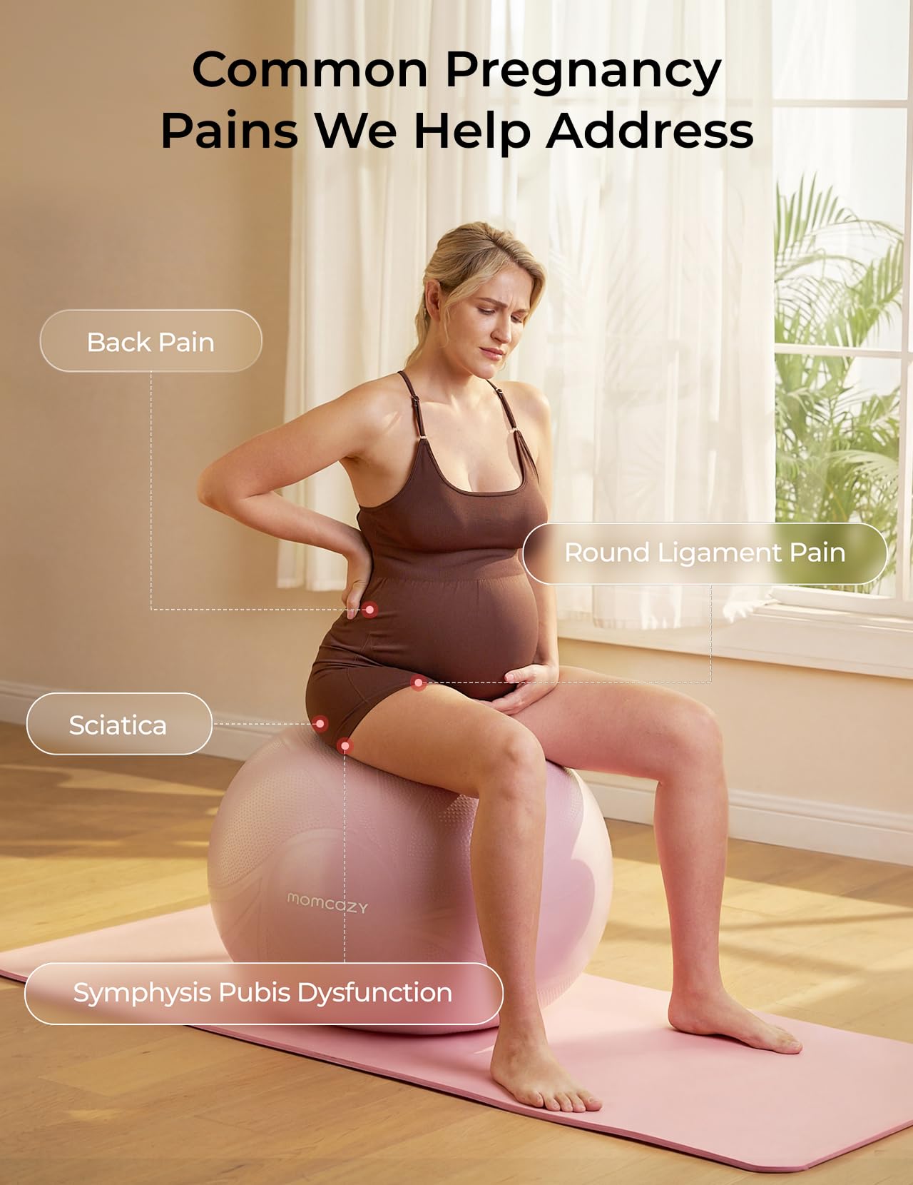 Momcozy BirthEase Maternity Ball Set, Birthing Ball with App Full-Journey Courses, BPA-Free PVC & Anti Burst Exercise Yoga Ball for Maternity, Labor, Physio, Recovery - 3