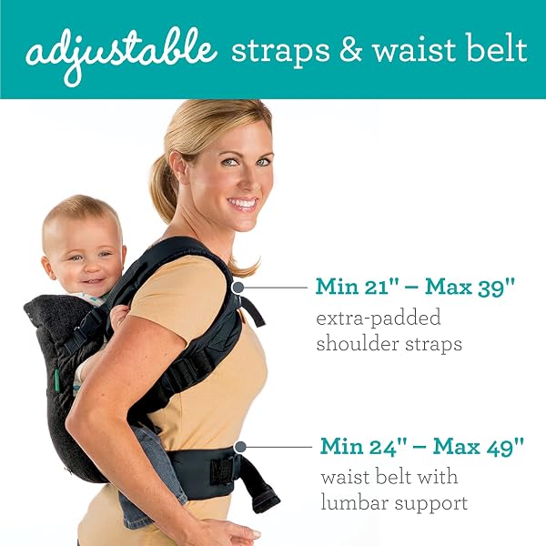 Infantino Flip Advanced 4-in-1 Baby Carrier - Ergonomic, Convertible, Face-in and Face-Out Front and Back Baby Carrier for Newborn to Toddler 3,6-14,5kg, Black - 3