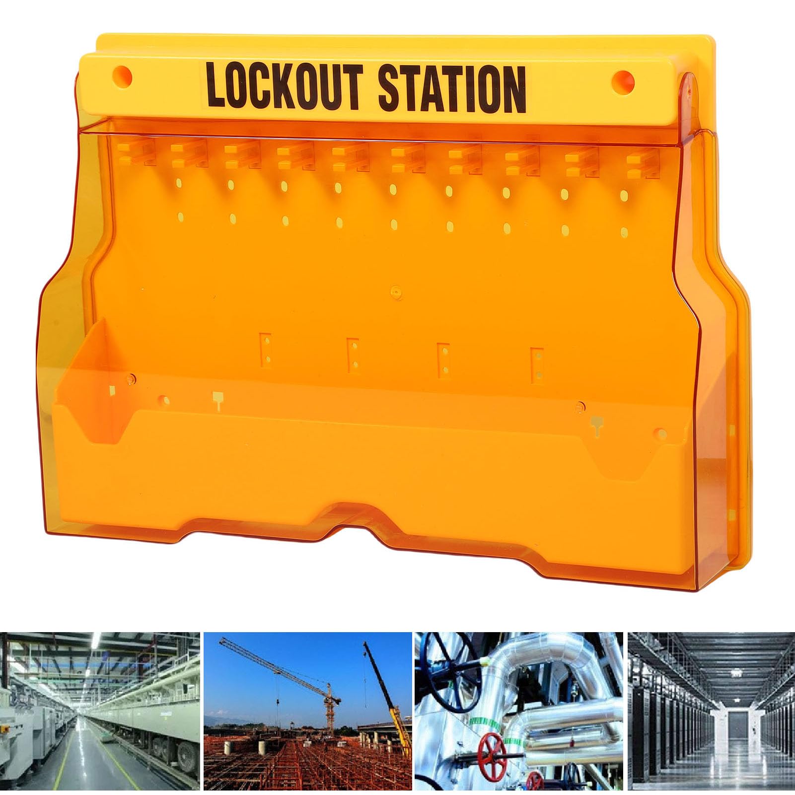 banapoy Estación de Bloqueo y Etiquetado, Estación de Candado de Etiquetado y Bloqueo Eléctrico para Montaje en Pared Tablero Loto, Tablero de Kit de Panel Loto con Cubierta Bloqueable