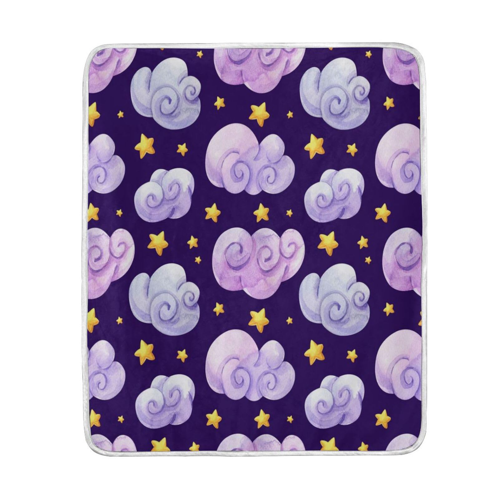 MAOBLYR Stars and Clouds Blanket, Personalised Plush, Warm and Cosy, Suitable for Winter, for Sofa, Bed, Couch, Chair
